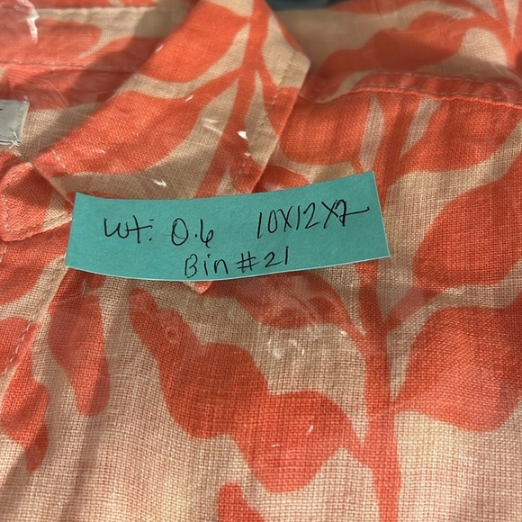 Rachel Zoe Womens 100 % Linen Button Up Blouse Size Large Vacation Travel Large - Picture 10 of 10